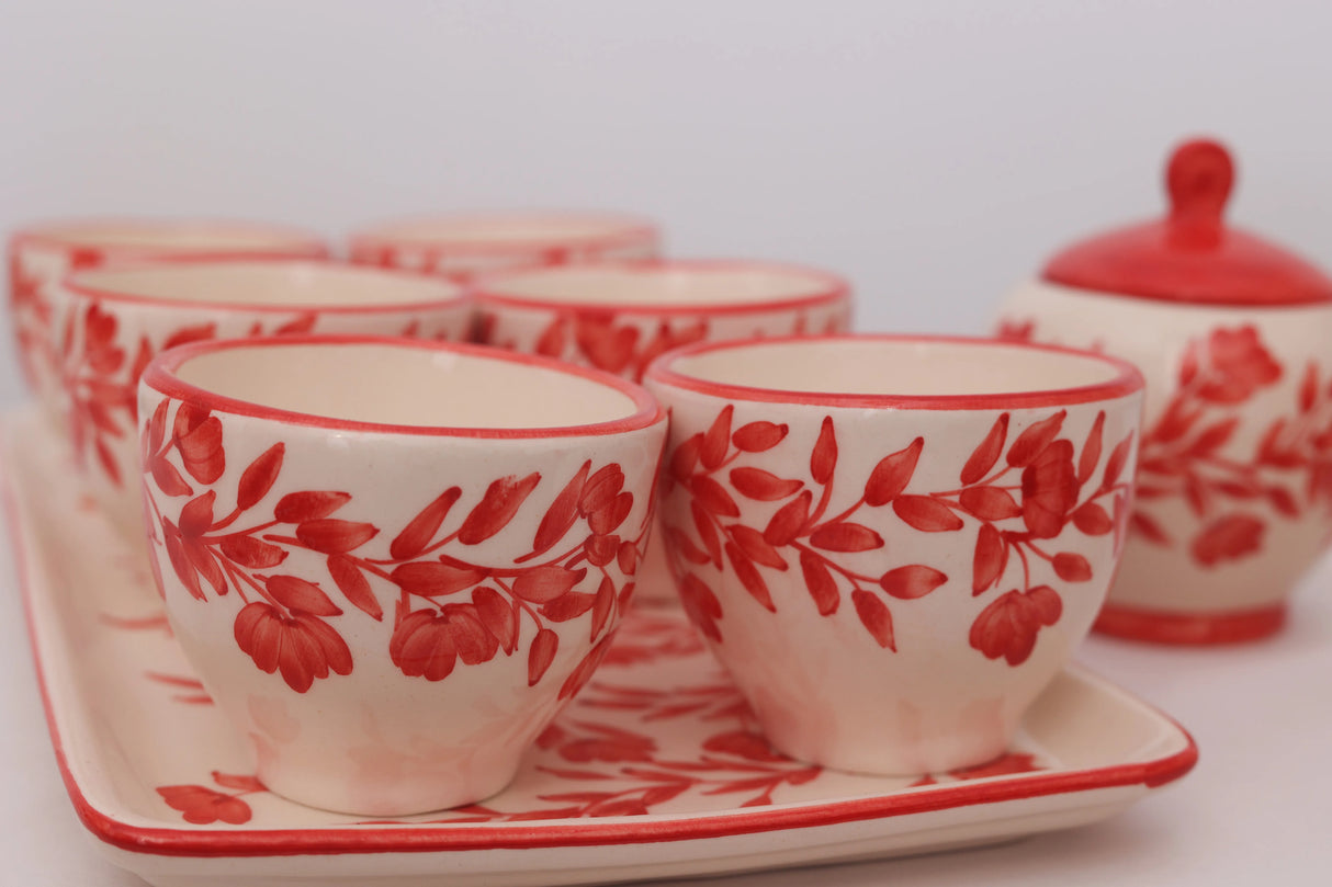 Buy Tea Cup Set of 6 & Teapot online 10 pcs