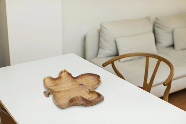 Leaf Shaped Wooden Tray for Snacks & Meals 63x38cm Online