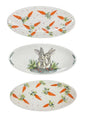 Set of 3 rabbit family theme handmade ceramic arts, 32x15cm wall plates for living room