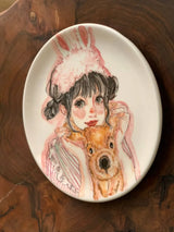 Handmade wall ceramic plate, hand-painted 27cm 