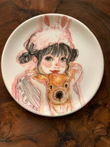 Handmade wall ceramic plate, hand-painted