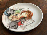Decorative hand-painted ceramic plate, 27cm anime girl