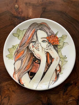 Decorative wall plate, 27cm hand painted ceramic