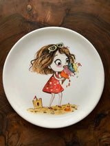 Wall plate for home decor, 27cm hand painted ceramic plate