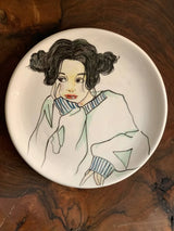 hand-painted ceramic plate for wall decor