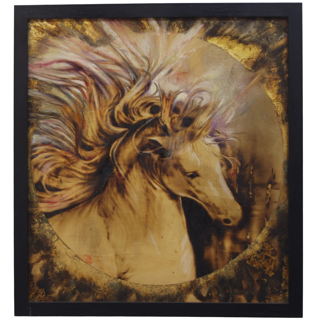Wood Burning Wall 60x60cm Art Horse Pyrography